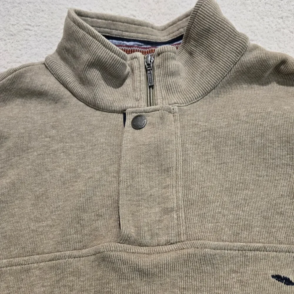Bob Timberlake Sweater Men's L 1/4 zip Long Sleeve Pullover Heather Brown